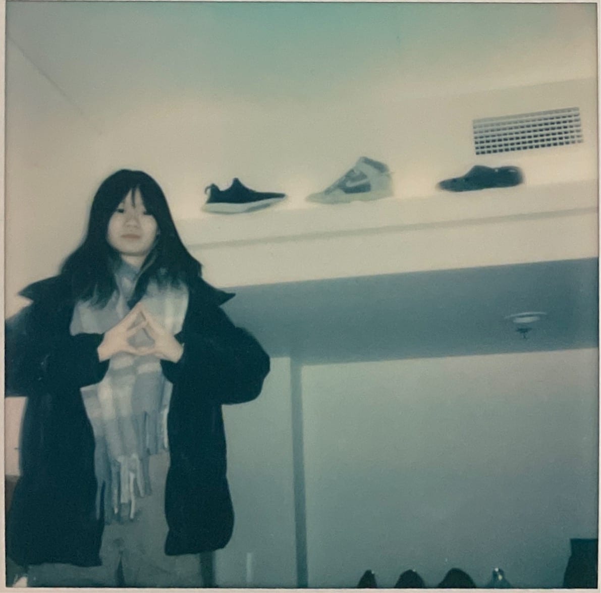 Helen with Kush's shoes